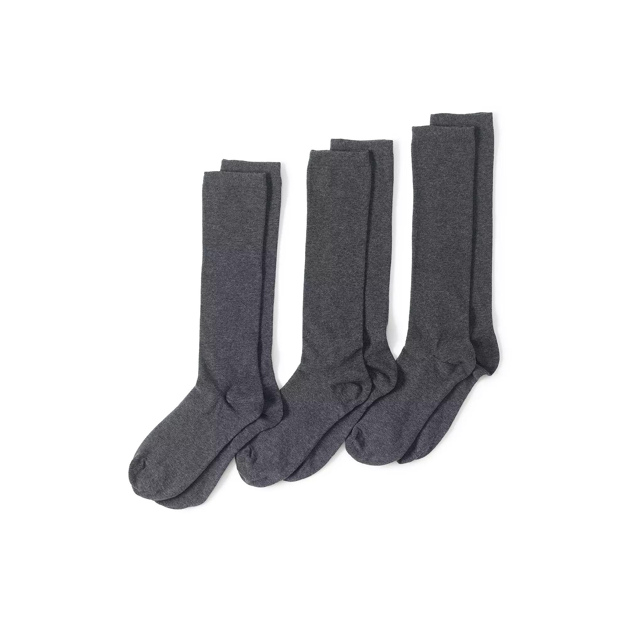 Women's Lands' End Seamless Toe Solid Trouser Socks 3-Pack,  Product Image