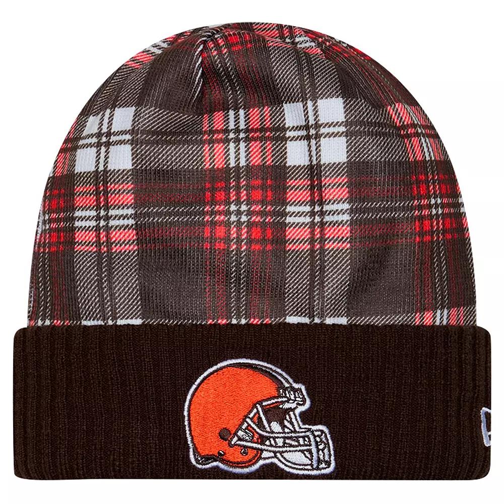 Men's New Era  Brown Cleveland Browns Sideline Statement Cuffed Knit Hat Product Image