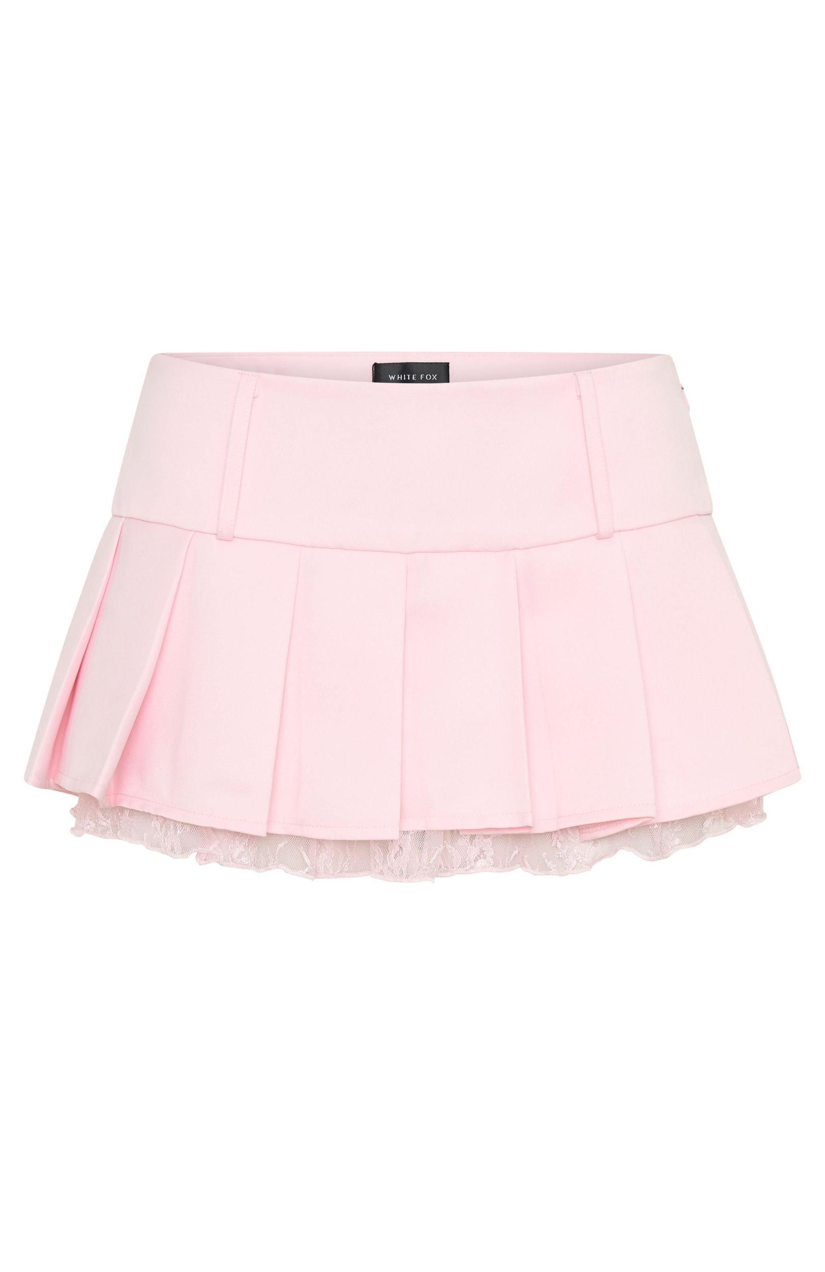 The Old Days Pleated Mini Skirt Pink Product Image