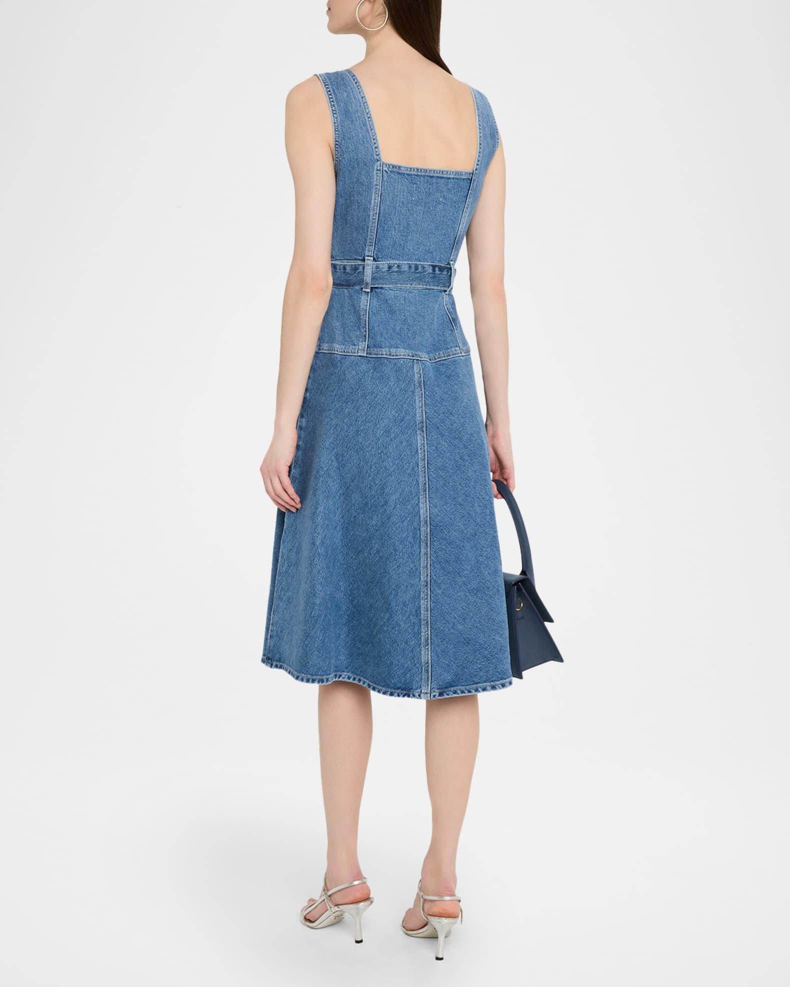 Aliso Belted Denim Midi Dress Product Image
