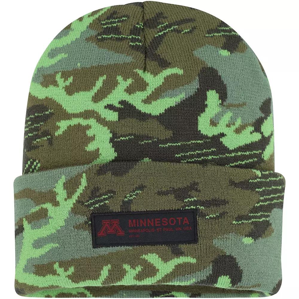 Men's Nike Camo Minnesota Golden Gophers Veterans Day Cuffed Knit Hat, Green Product Image