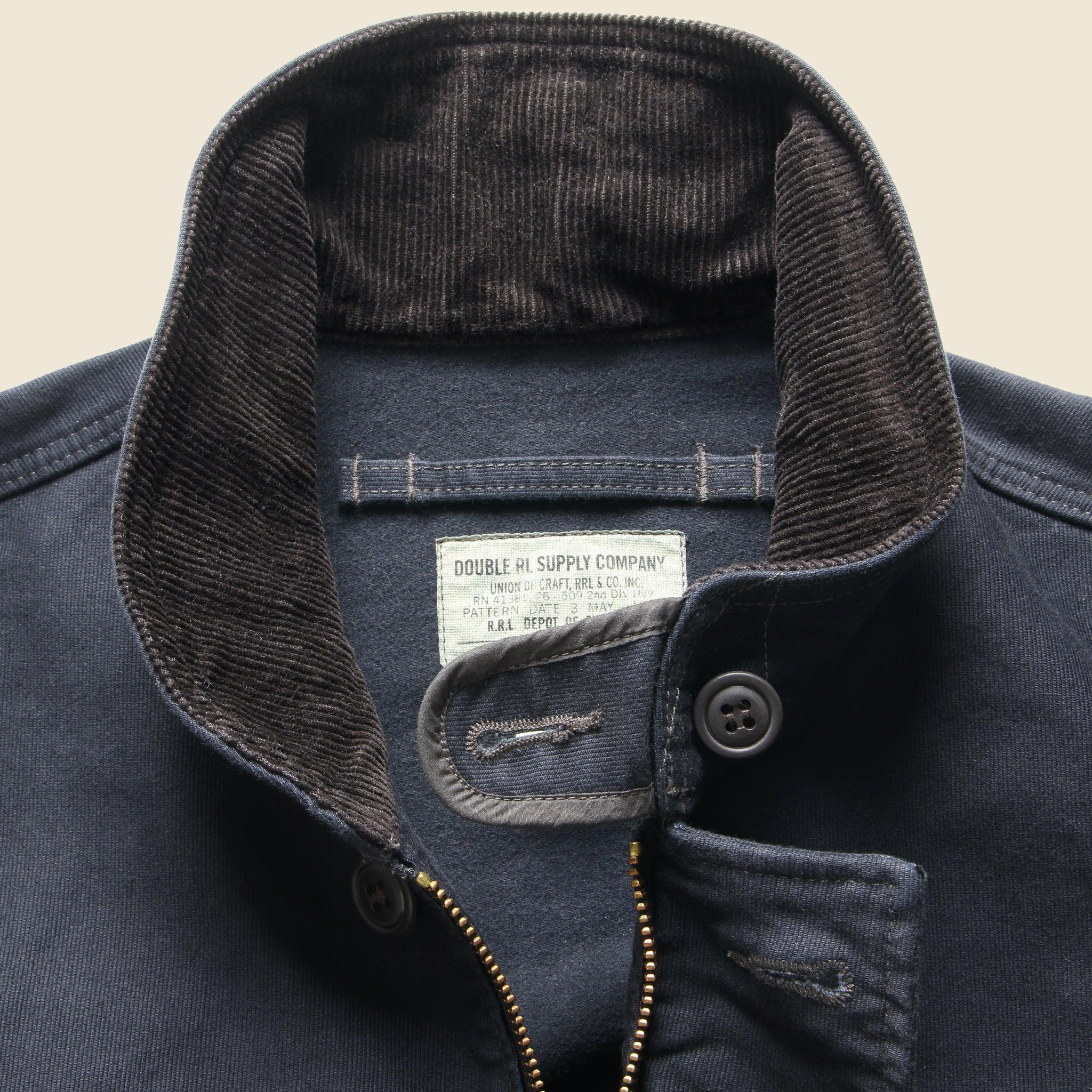 Corduroy Collar Deck Jacket - Navy Product Image