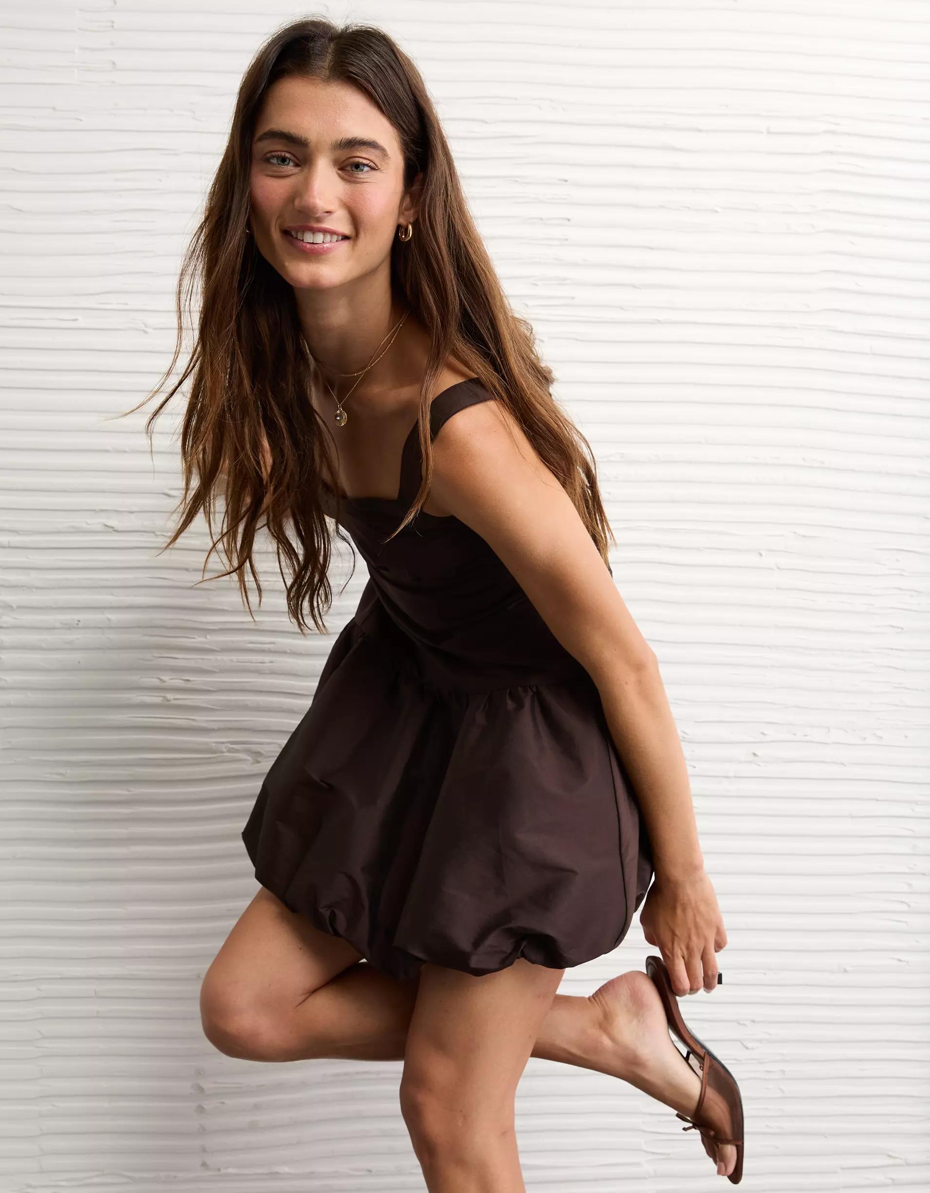 AE Corset Drop Waist Bubble Mini Dress Product Image