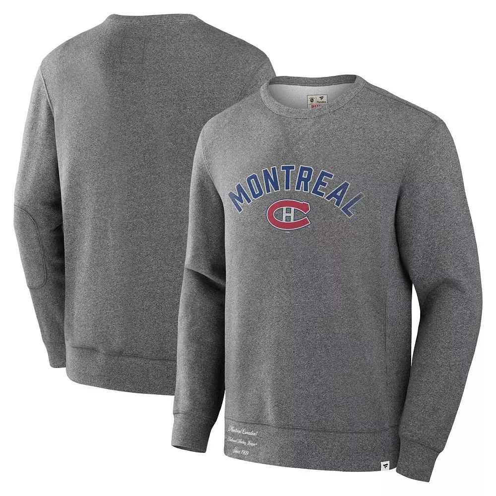 Men's Fanatics Heather Gray Montreal Canadiens Decades Collection Legendary Fleece Pullover Sweatshirt, Size: Small, Cnd Grey Product Image