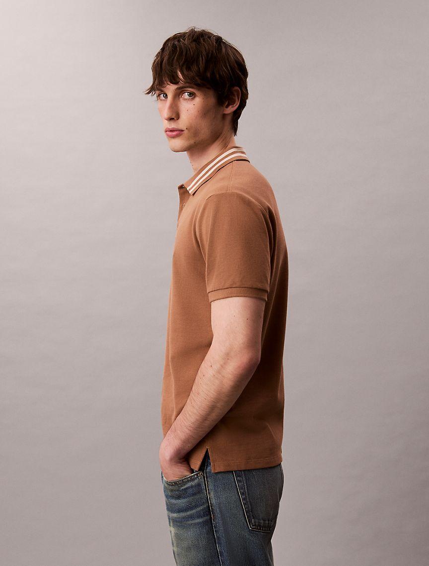 Monogram Logo Pique Tipped Classic Polo Shirt Product Image