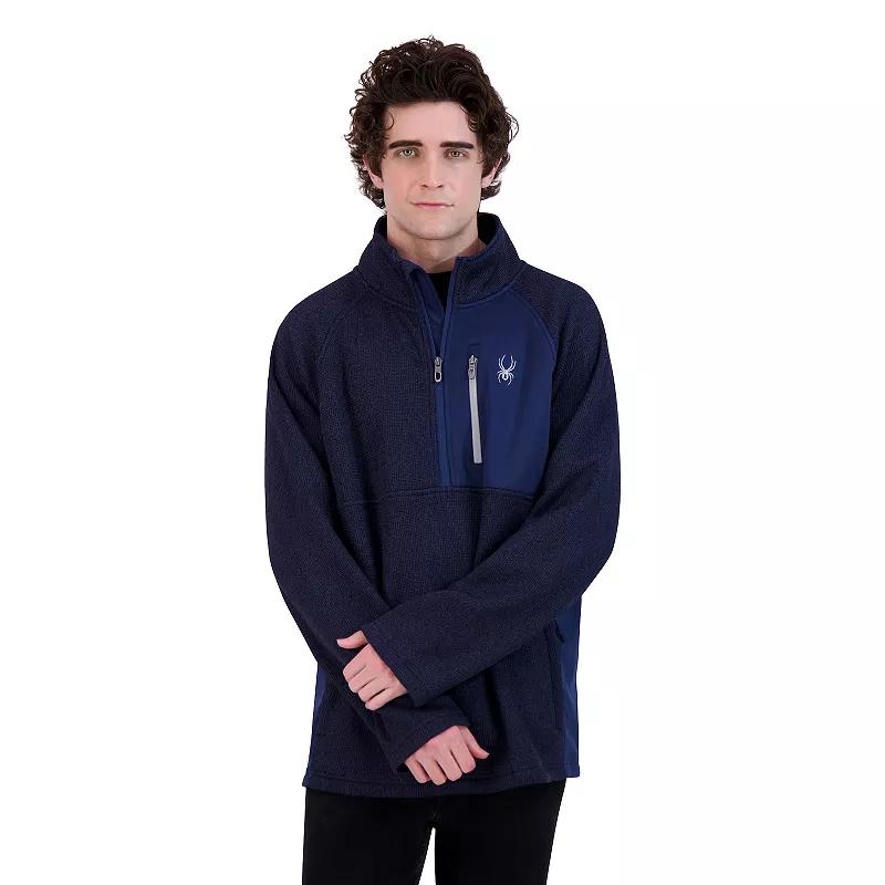 Men's Spyder 1/4-Zip Fleece Sweatshirt, Size: Small, True Blue Product Image
