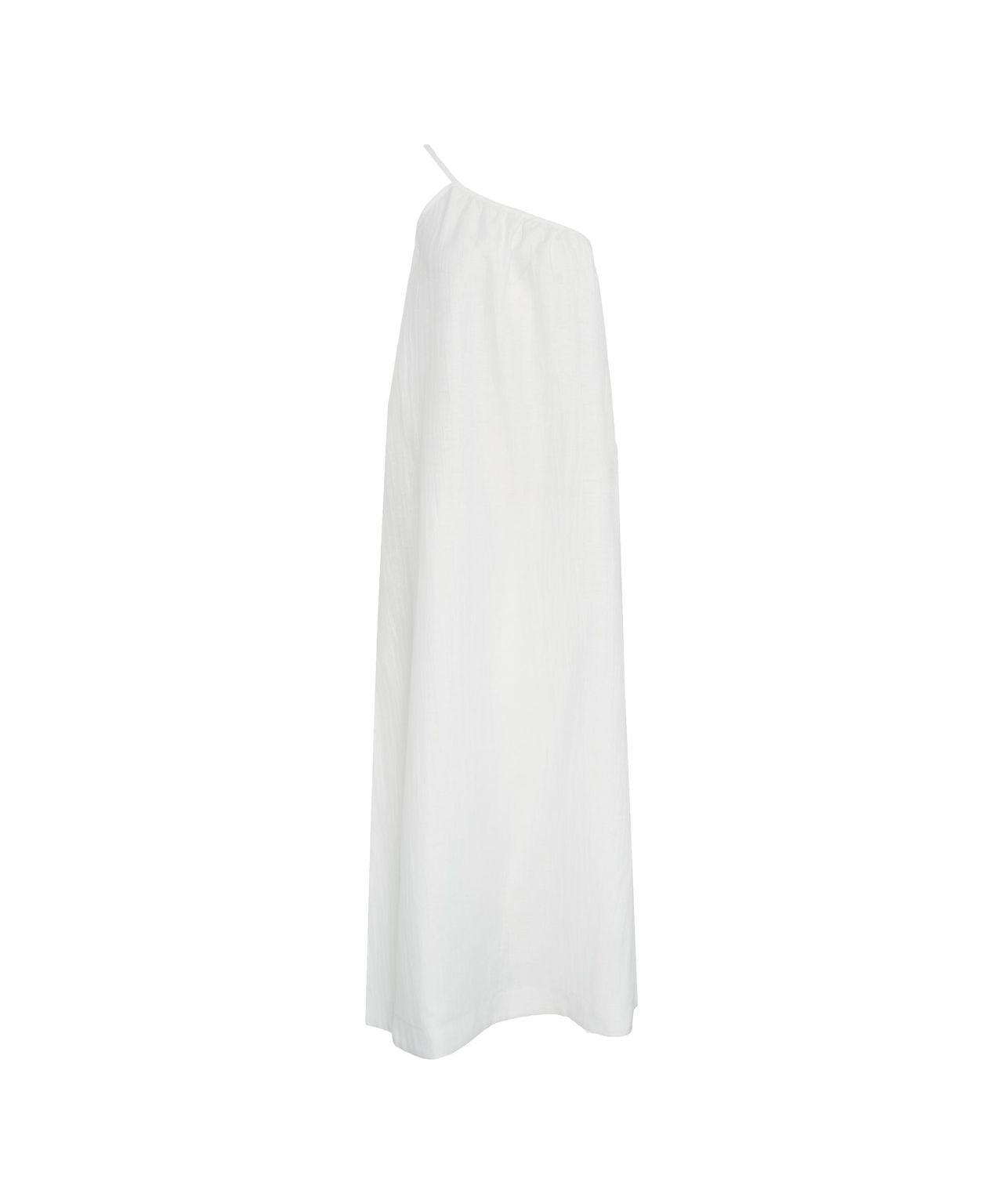 Asymmetrical maxi dress in linen Product Image