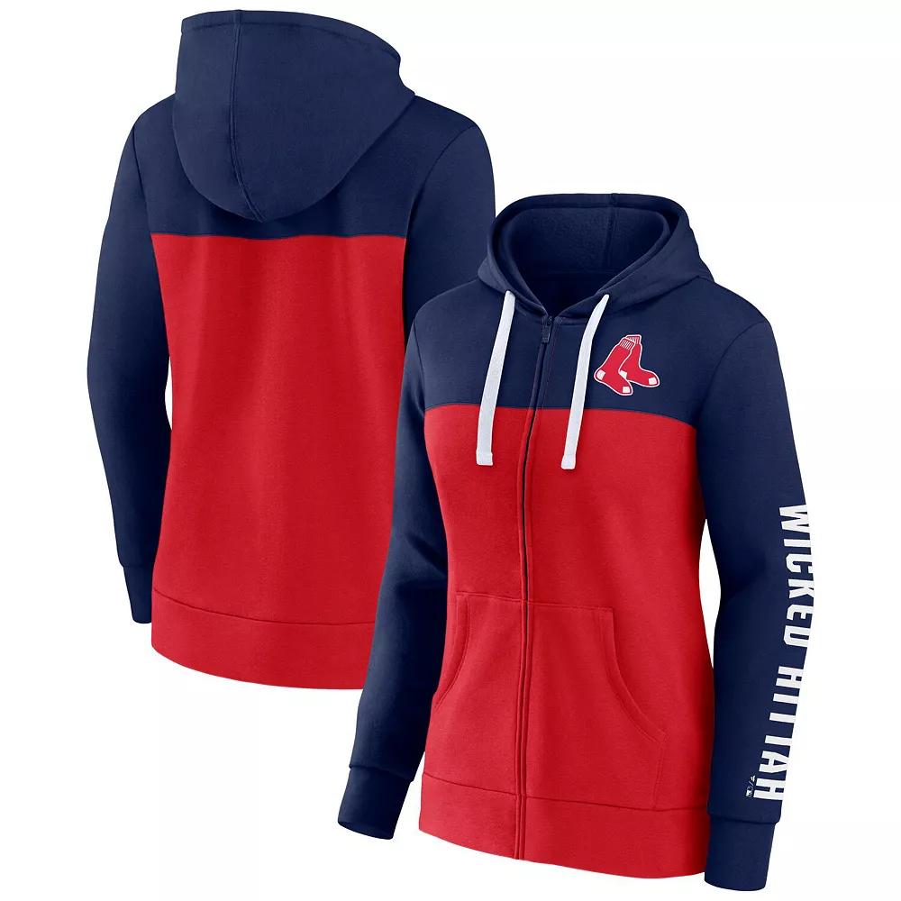 Womens Fanatics Branded /Red Boston Red Sox Take The Field Colorblocked Hoodie Full-Zip Jacket Blue Product Image