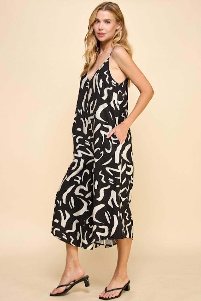 Loose Fit Adjustable Strap Cami Jumpsuit Product Image