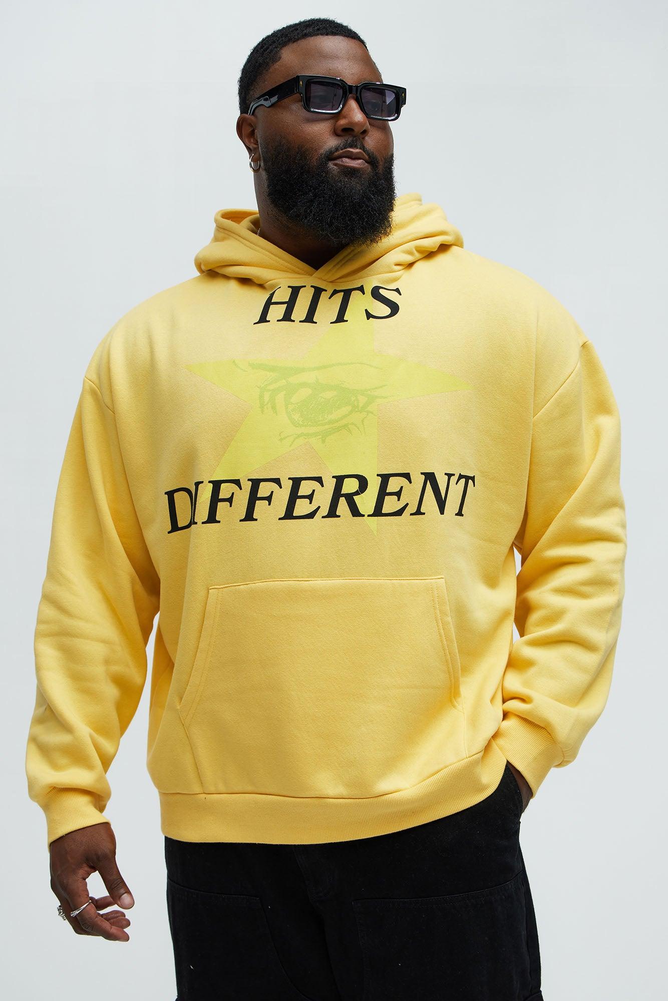 Anime Hits Different Hoodie - Yellow Product Image