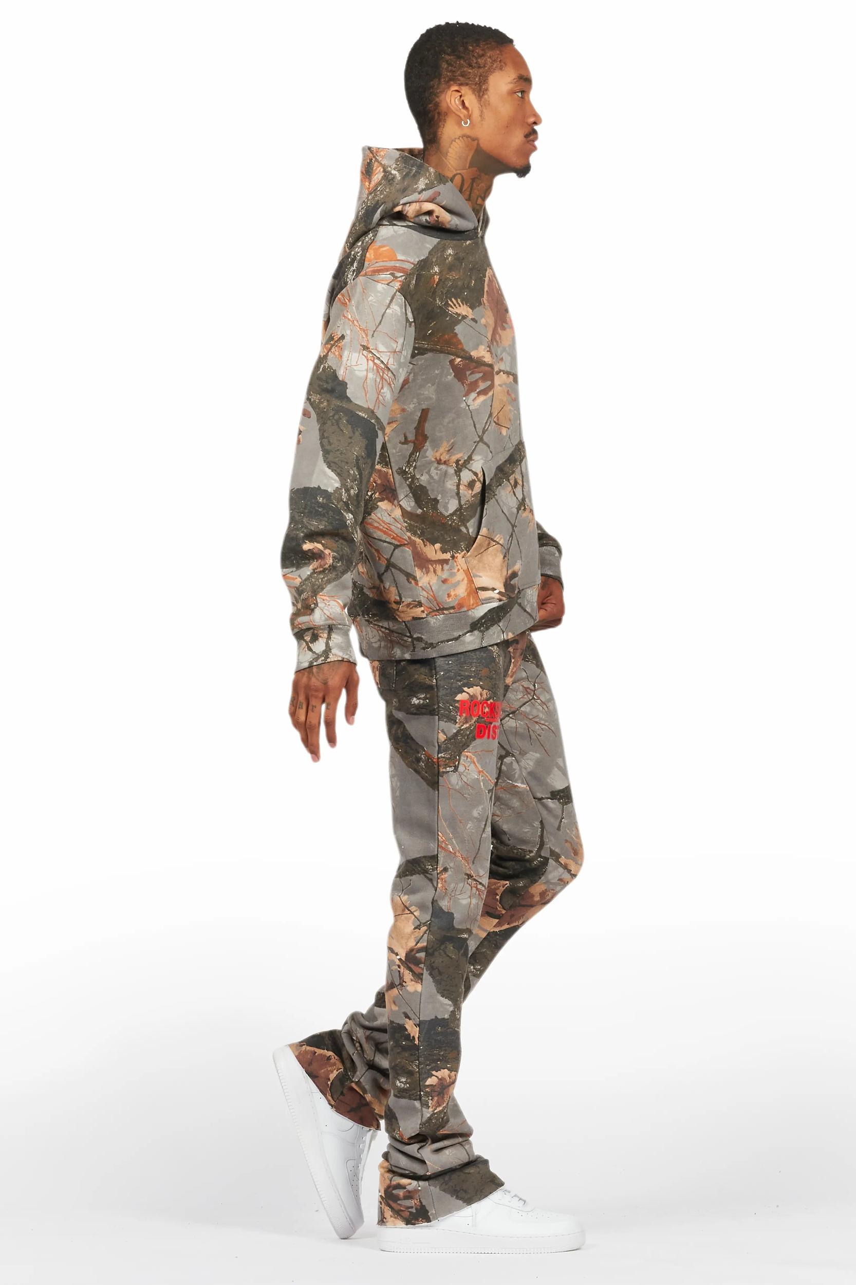 Tabby Beige Graphic Stacked Flare Track Set Male Product Image