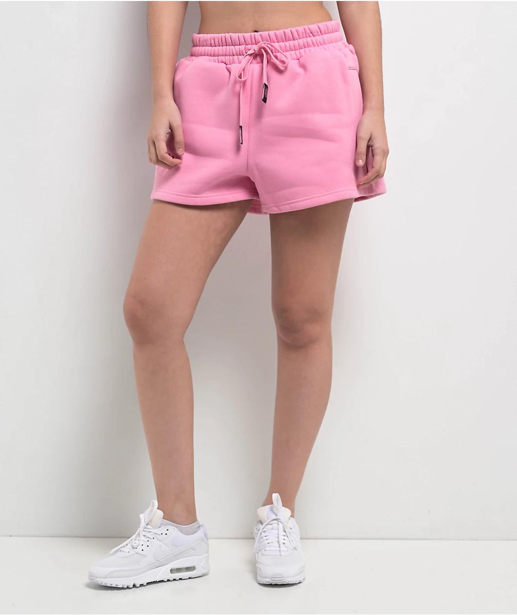 FB County Rhinestone Pink Sweat Shorts Product Image