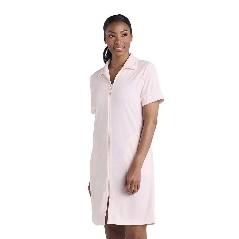 Petite Miss Elaine Essentials Terry Long Zip Robe, Women's,  Product Image