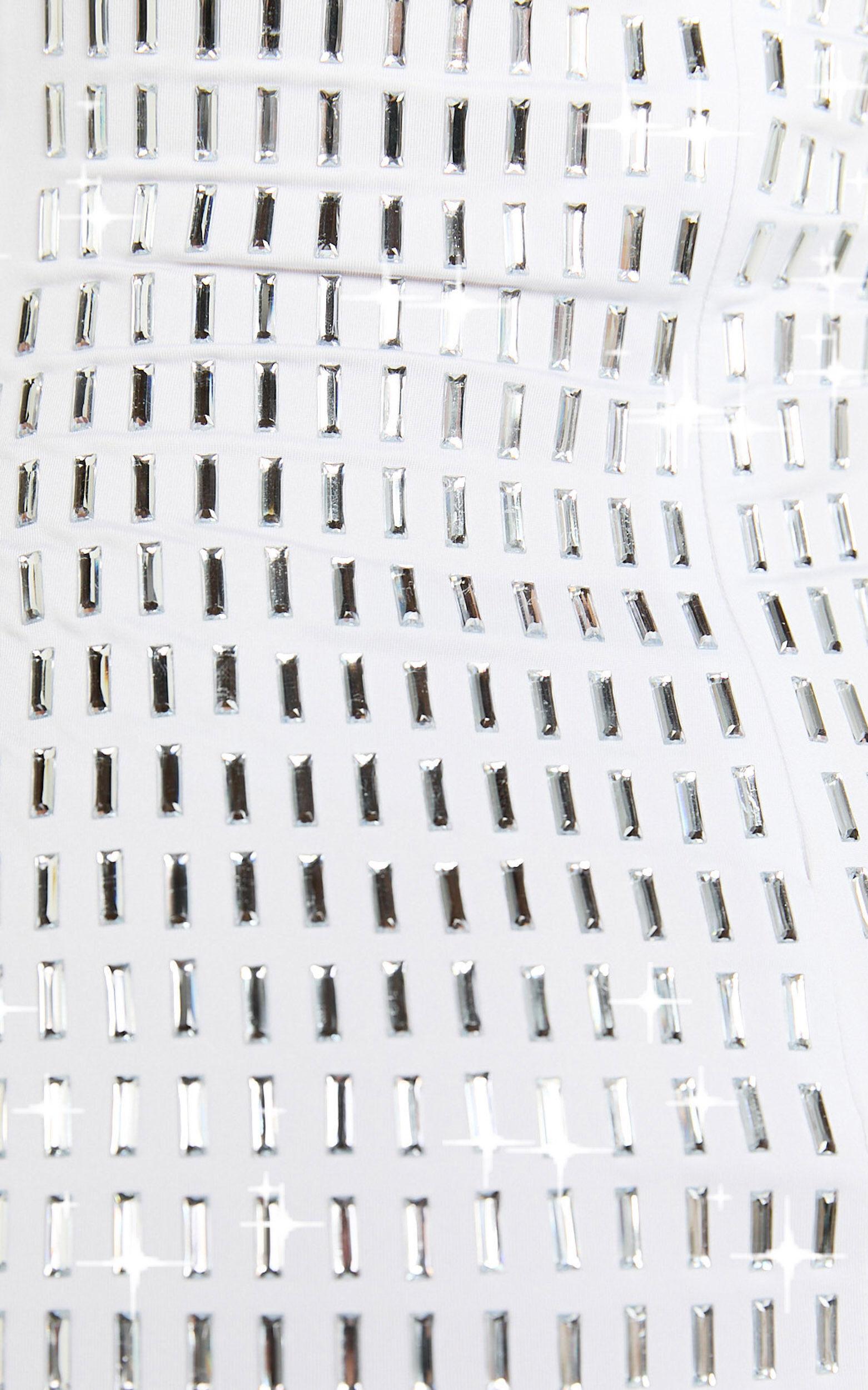 Joyce Mini Dress - Heat Press Strapless Dress in Silver Product Image