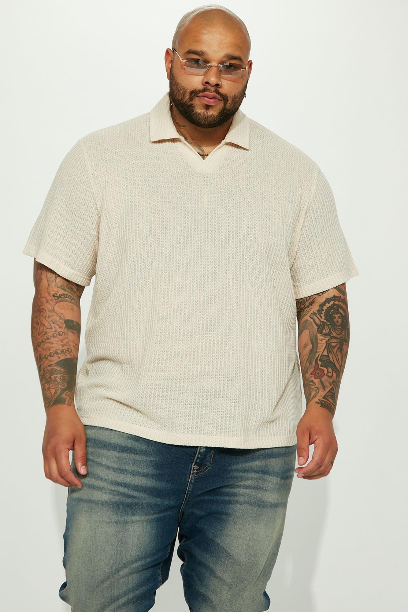 Blissful Short Sleeve Polo - Oatmeal Product Image