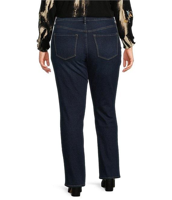 Code Bleu Plus Size Chelsea High Rise Denim Wash Straight Leg Jeans Product Image