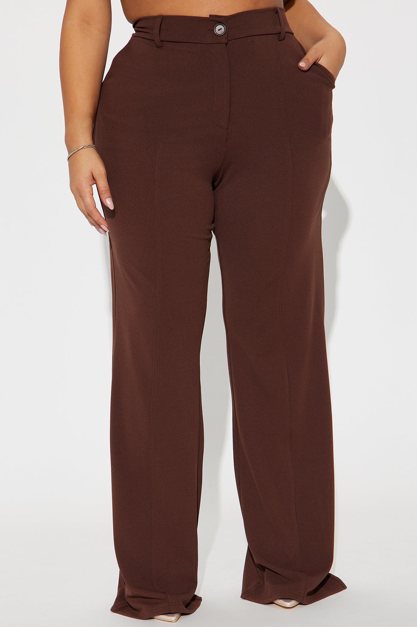 Heidi Wide Leg Trouser Pant - Chocolate Product Image