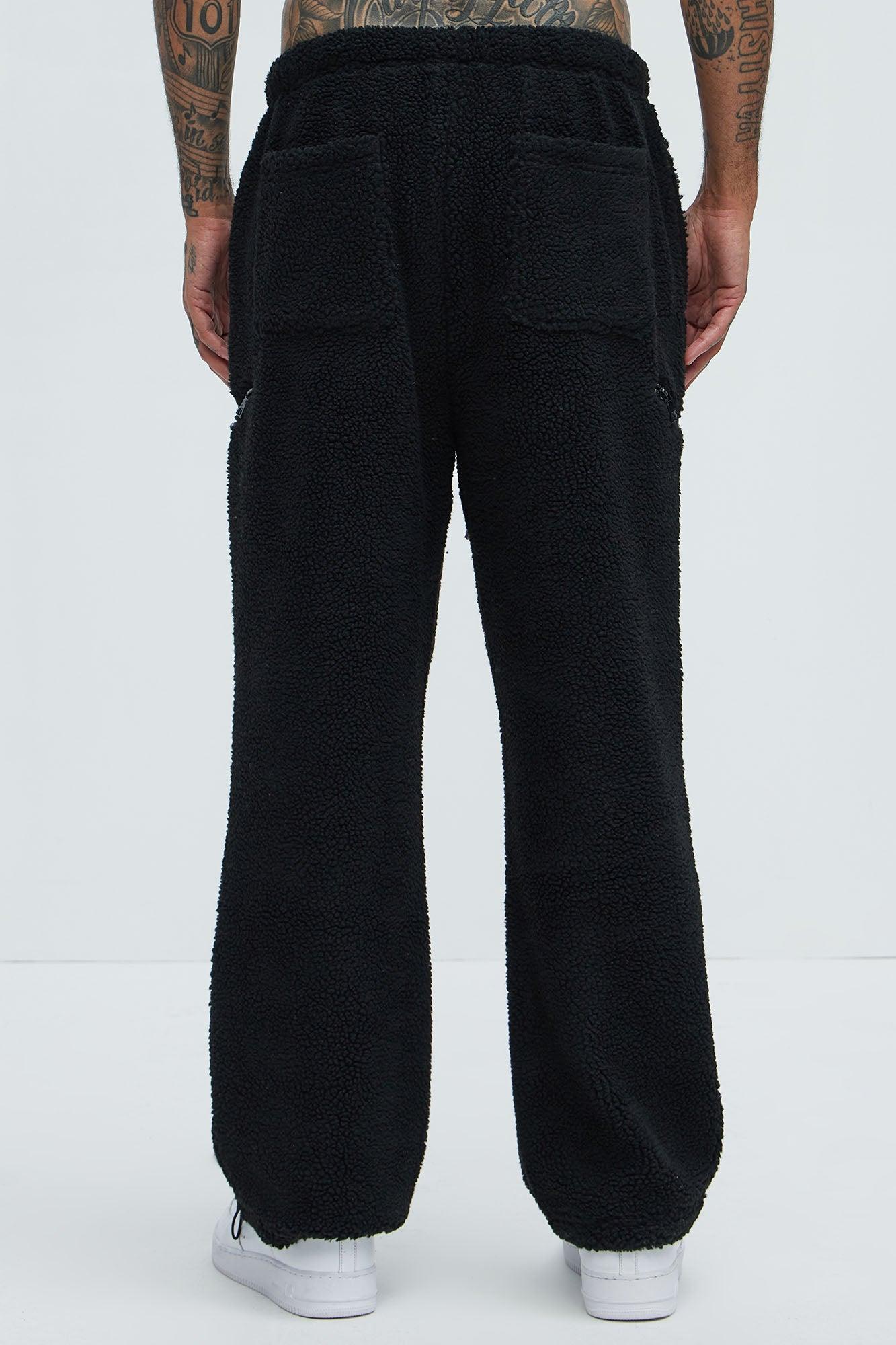 Axel Polar Fleece Zip Straight Sweatpants - Black Product Image