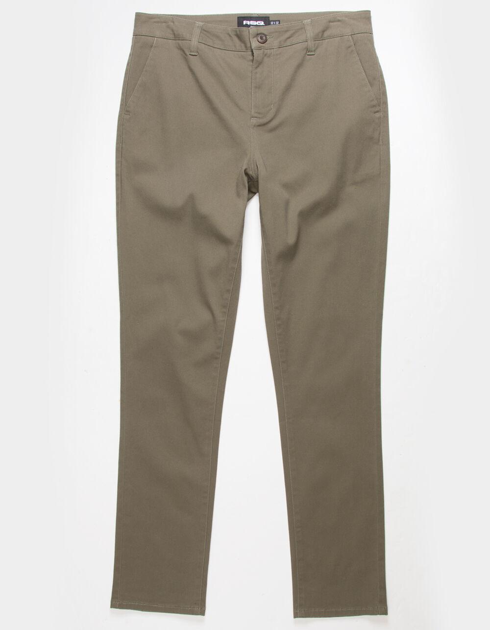 RSQ Mens Slim Taper Chino Pants - ARMY Product Image