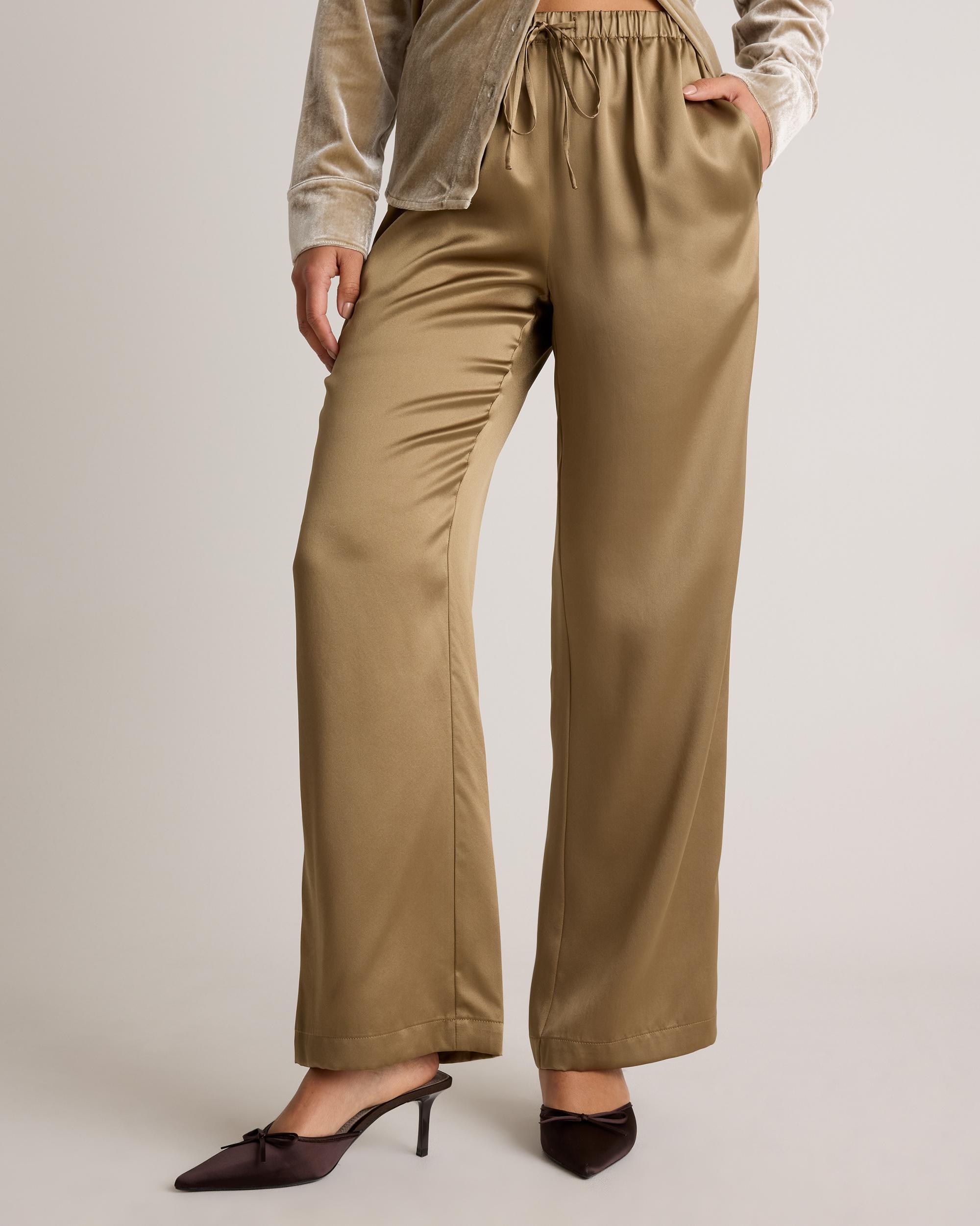 Quince | Women's Drawstring Wide Leg Pants Size XL, Silk Product Image