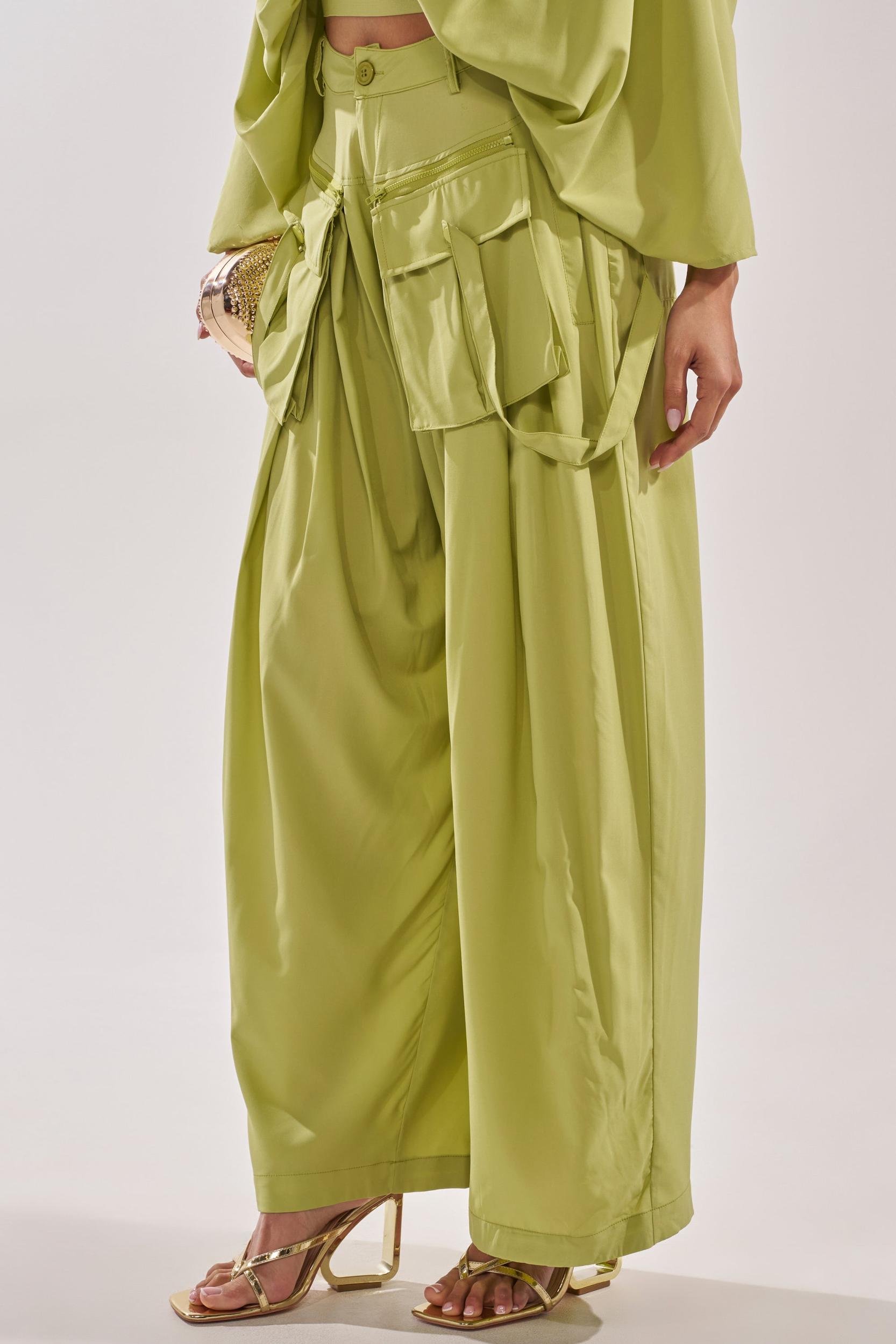 TALK ABOUT ME TROUSER IN CHARTREUSE Product Image