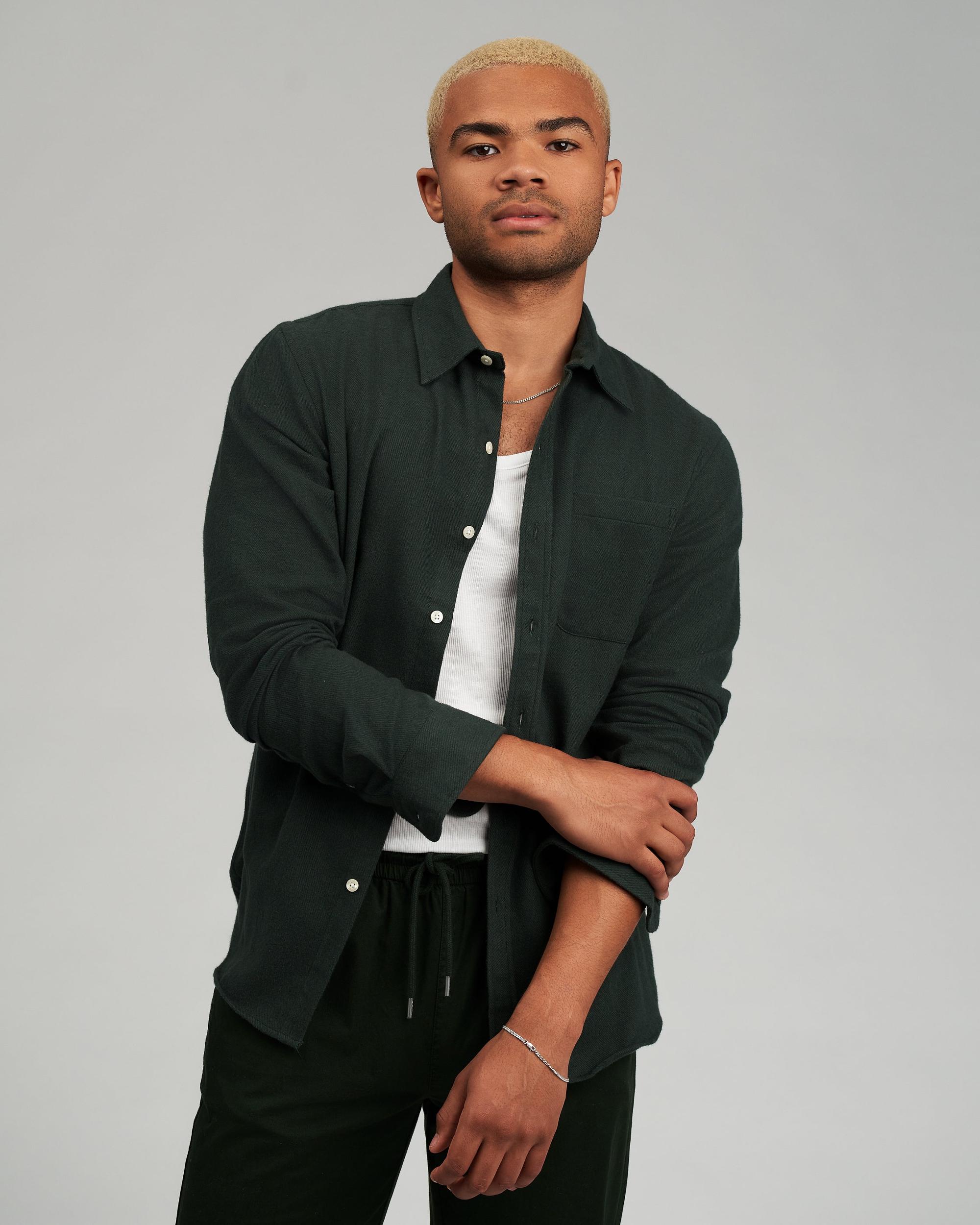 Organic Flannel Shirt - Sahara Camel Product Image