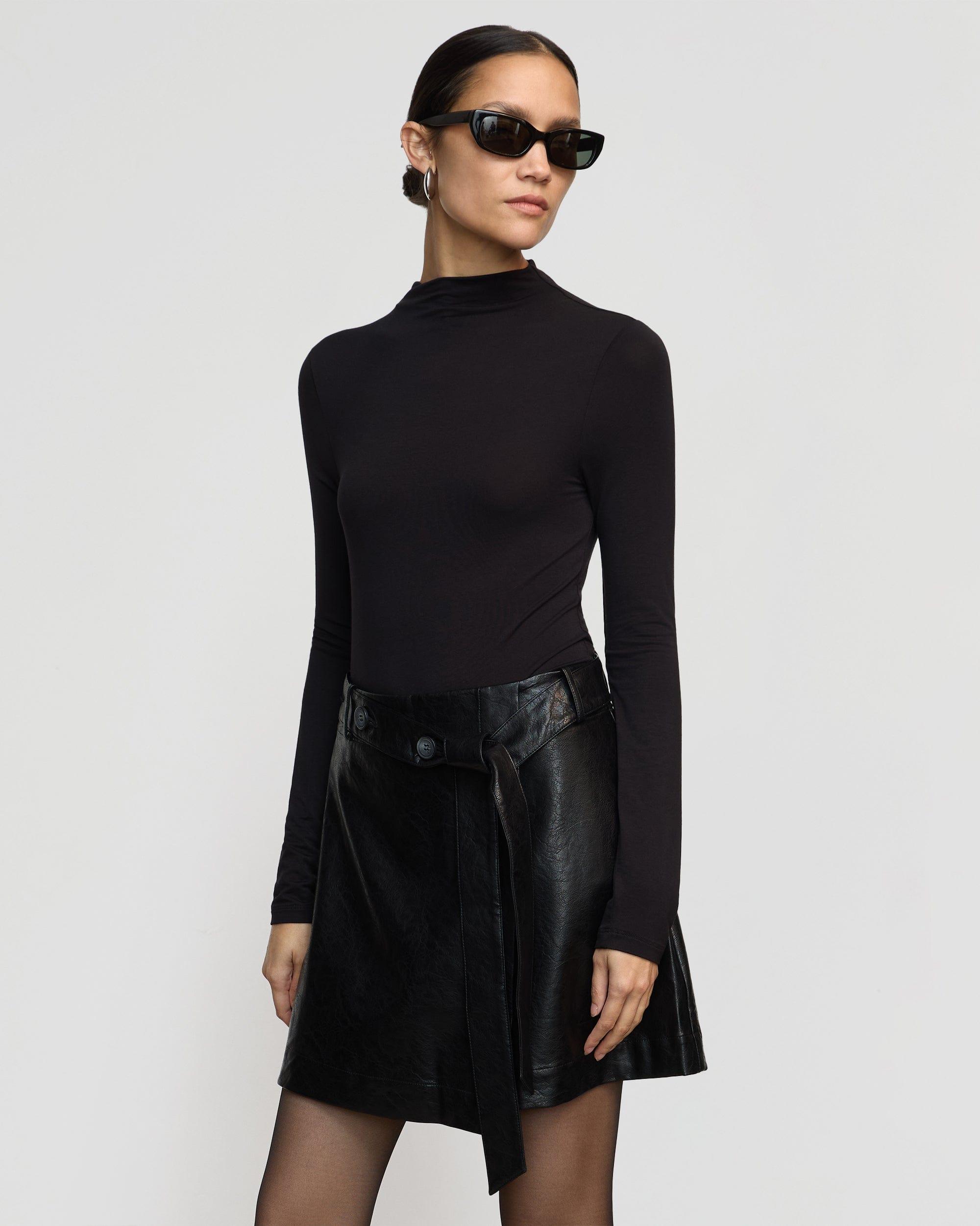 Tanner Vegan Leather Wrap Skirt Product Image