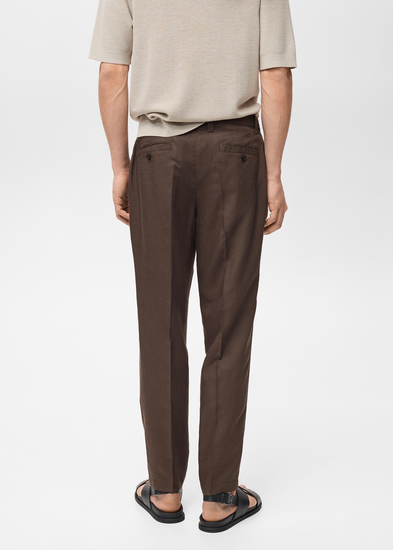 Slim fit linen pants - Men | MANGO USA Product Image