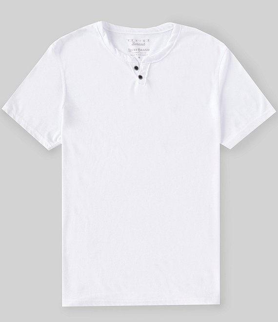 Lucky Brand Short Sleeve Button Notch Neck Venice Burnout T-Shirt Product Image
