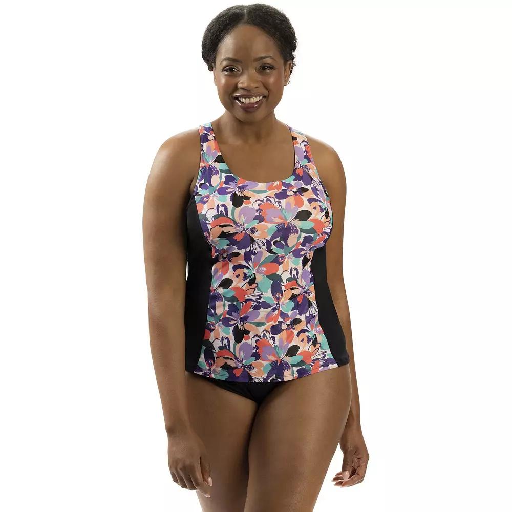 Women's Dolfin Print Twist-Back Tankini Swim Top,  Product Image