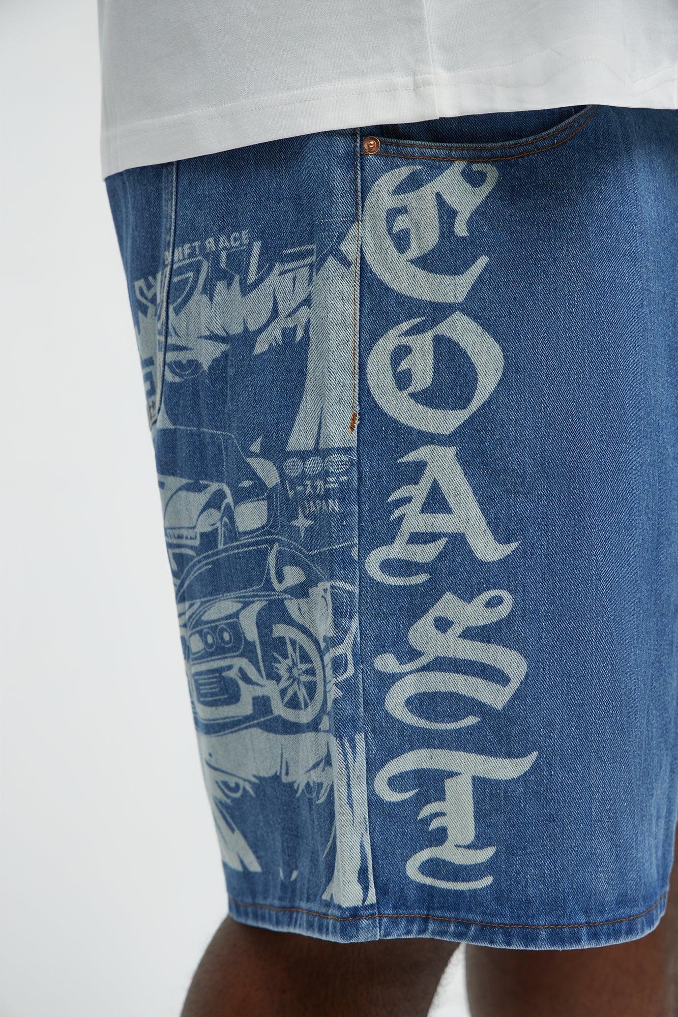 Coast Drift Relaxed Denim Shorts - Medium Blue Wash Product Image