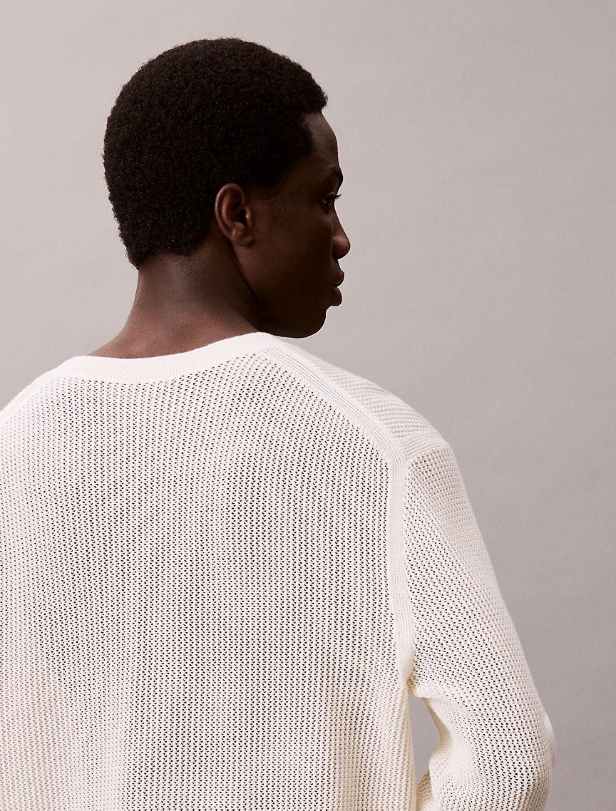 Cotton Mesh Relaxed Sweater Product Image