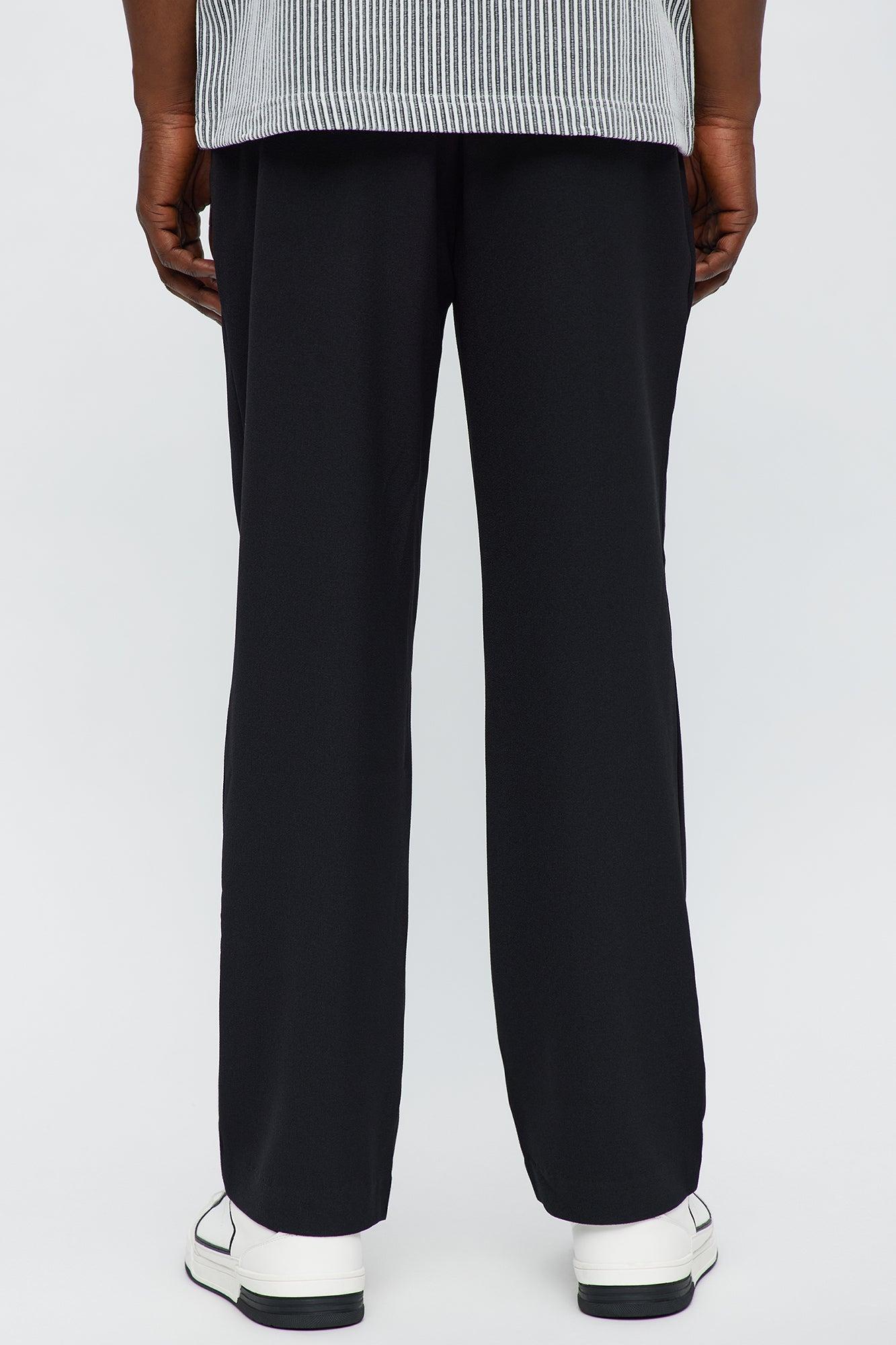 Golden Hour Straight Double Pleated Trouser - Black Male Product Image