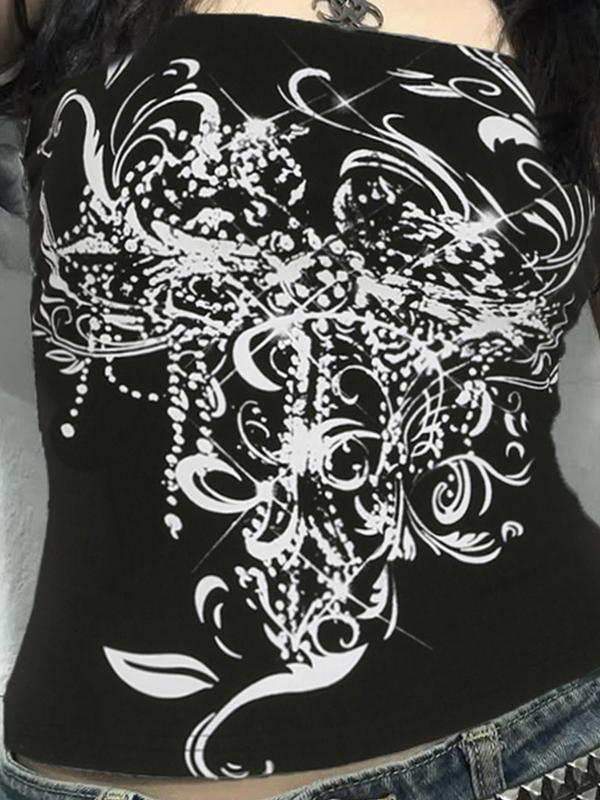 Diablo Print Bralette Bandeau Top Product Image