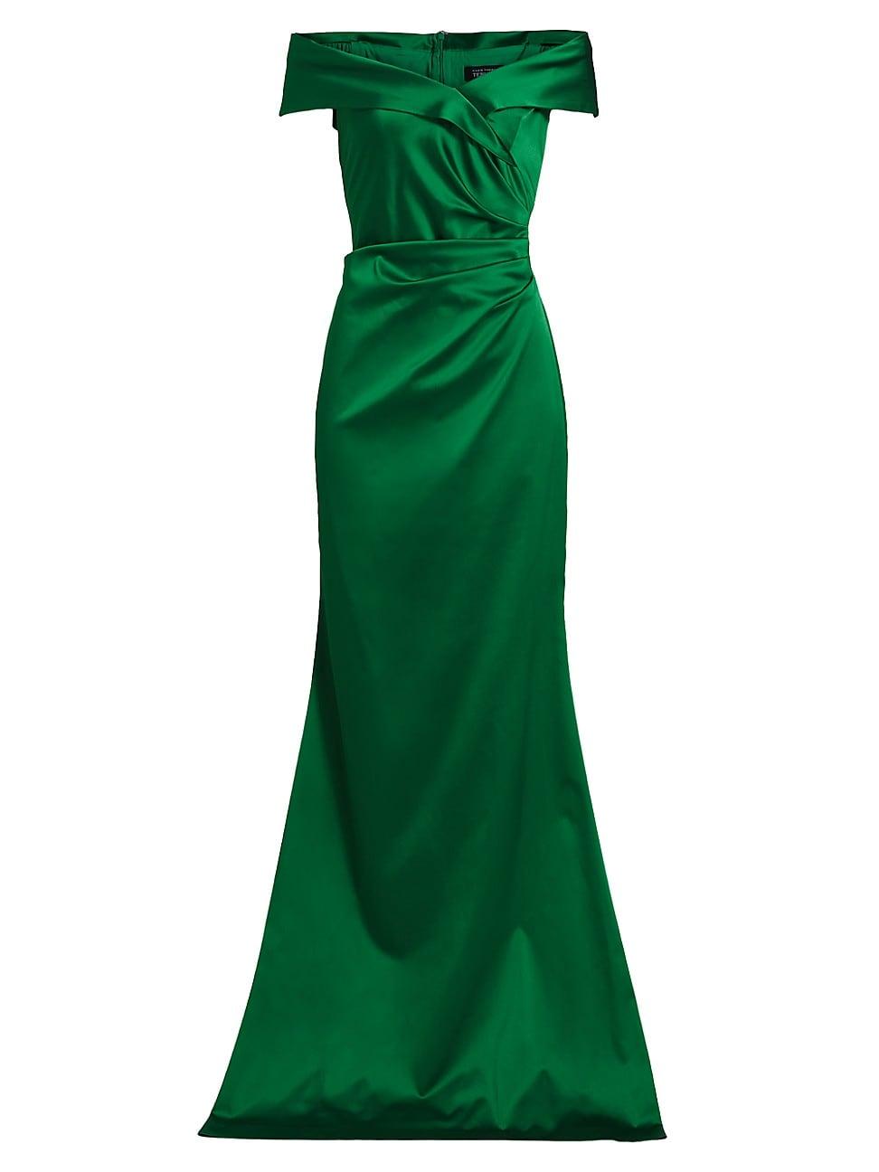 Womens Satin Off-The-Shoulder Gown Product Image