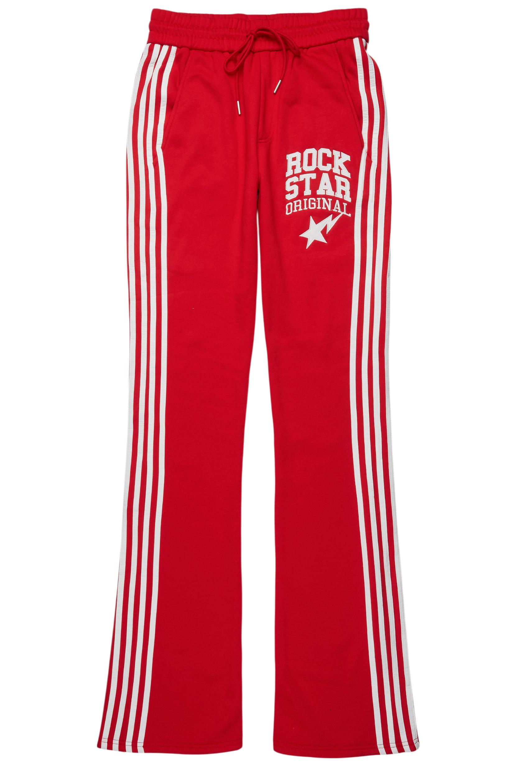 Gerrit Red Fleece Stacked Baggy Track Pant Male Product Image