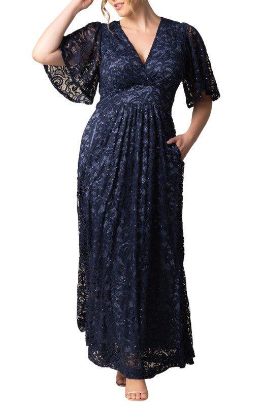 Luminous Sequin Lace Long Gown - Plus Product Image