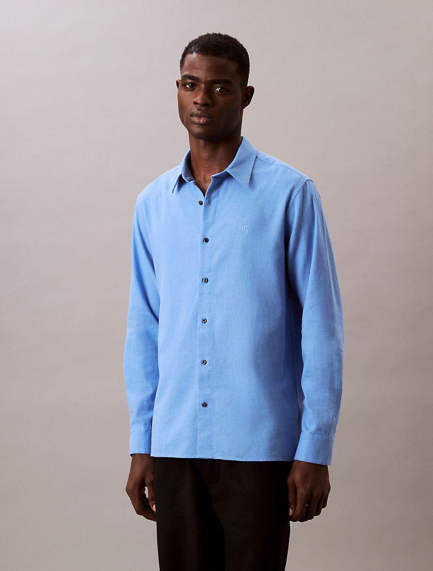 Linen Cotton Classic Button-Down Shirt Product Image
