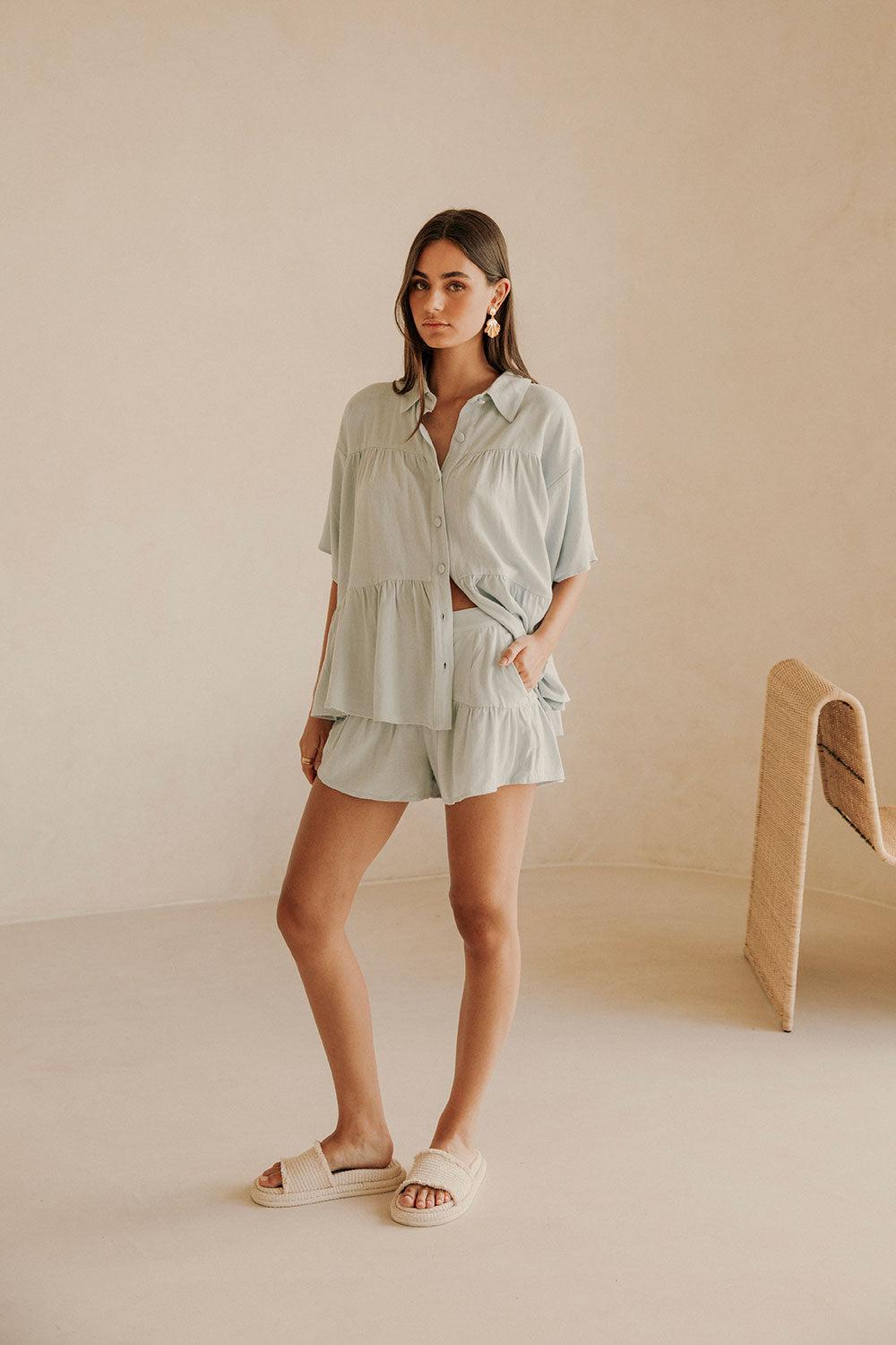 Luna Shorts - Blue Product Image