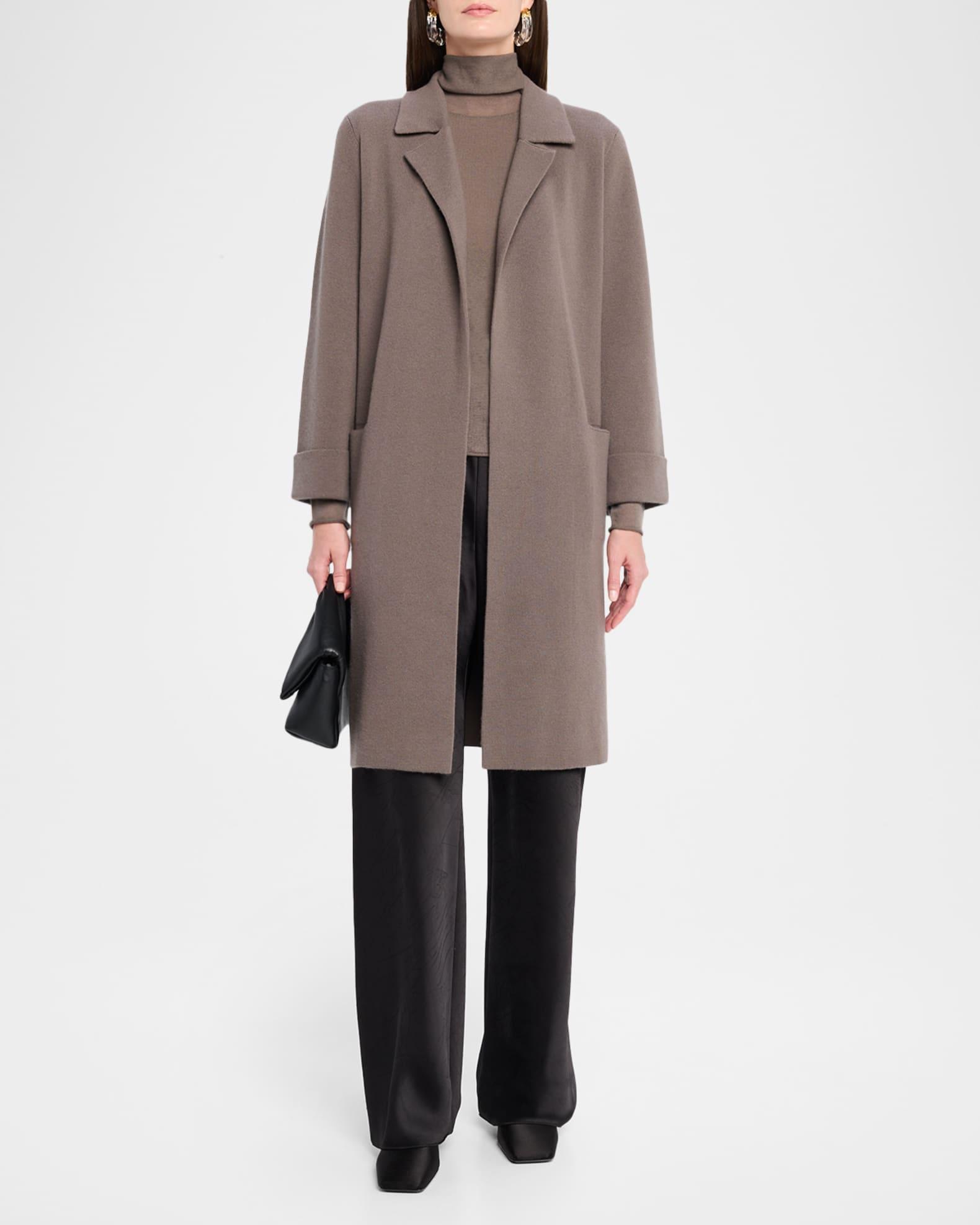 Cashmere Long Open-Front Coat Product Image
