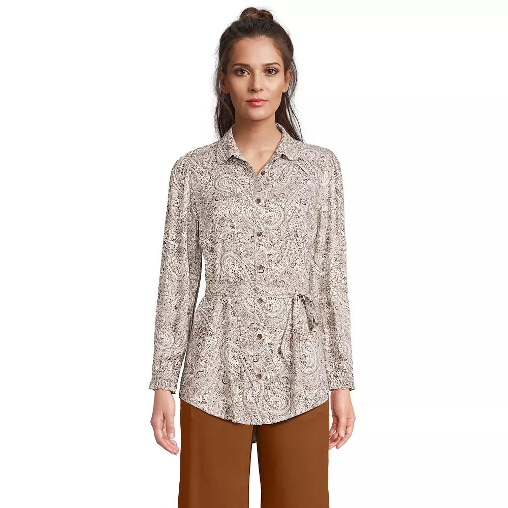 Women's Lands' End Tie Waist Shirt,  Product Image