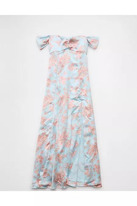 AE Satin Sweetheart Off-The-Shoulder Maxi Dress Womens Product Image