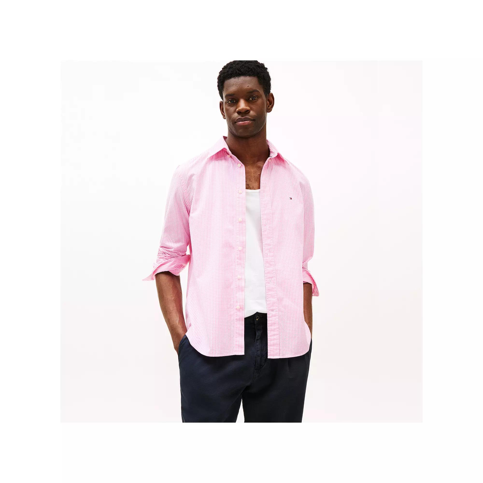 Men's Tommy Hilfiger Flex Poplin Gingham Long Sleeve Shirt,  Product Image