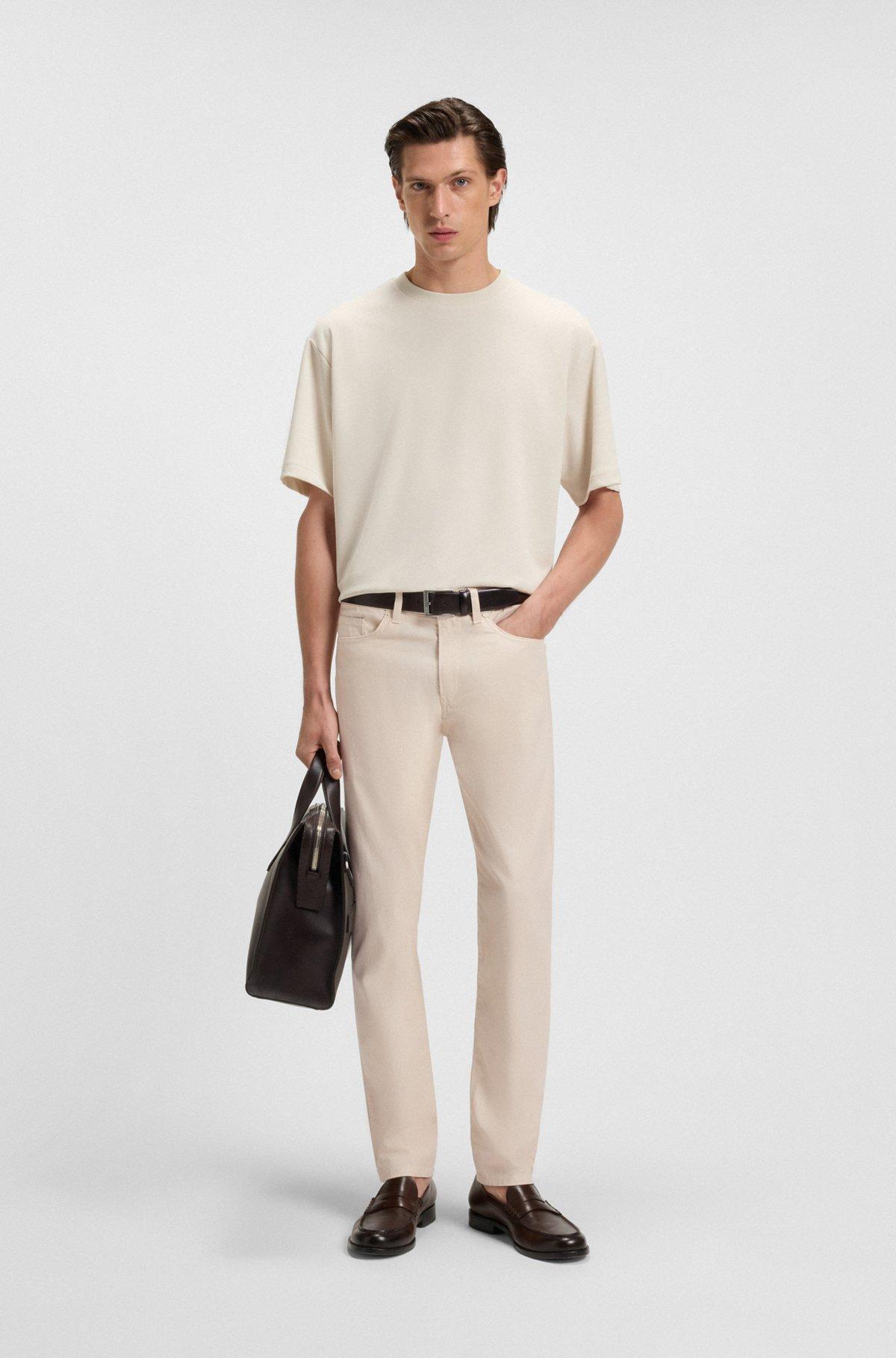 Delaware slim-fit trousers in patterned stretch cotton Product Image