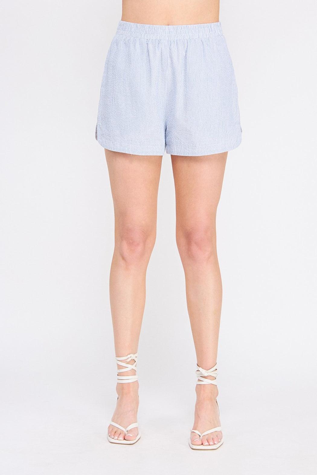 Pinstripe Elastic Waist Short Product Image