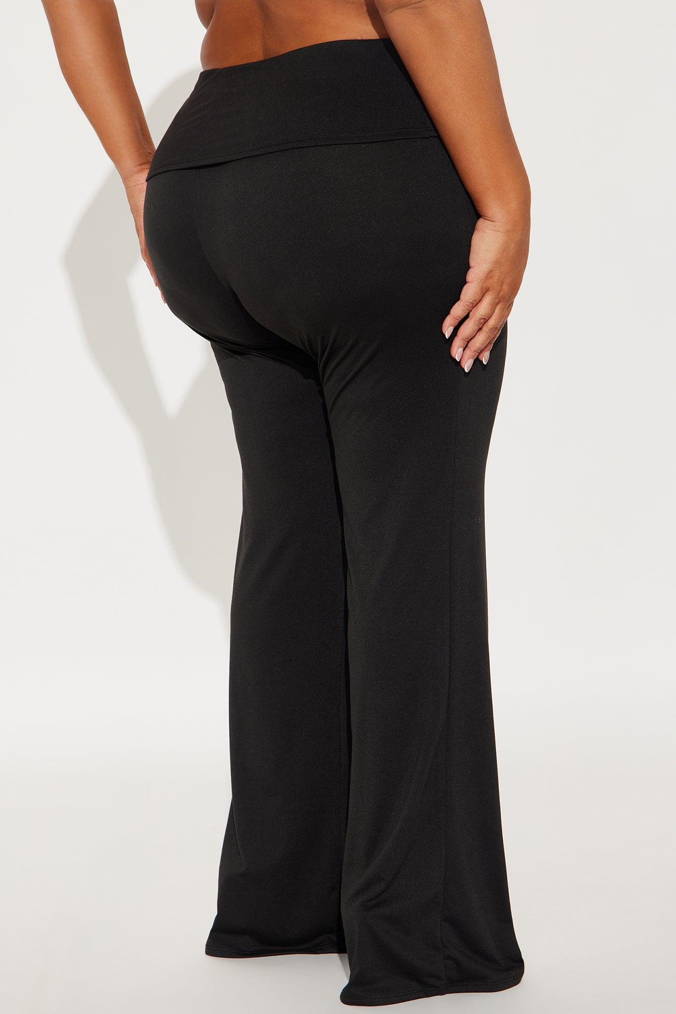 Sienna Foldover Waistband Flare Pant - Black Product Image
