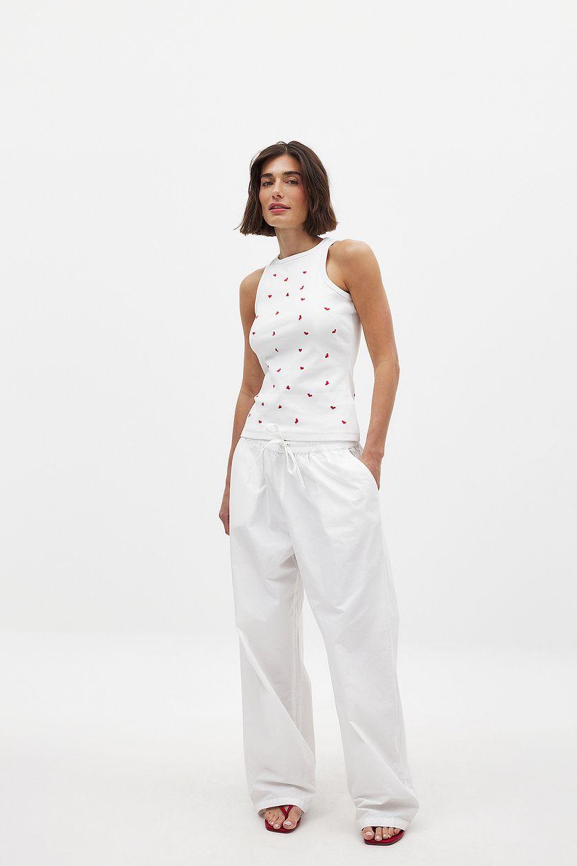 Embroidered Ribbed Tank Product Image