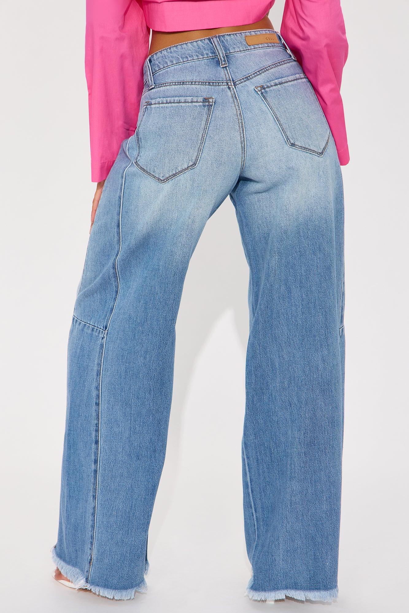 All The Best Womens Mid Rise Baggy Jeans - Medium Wash Product Image