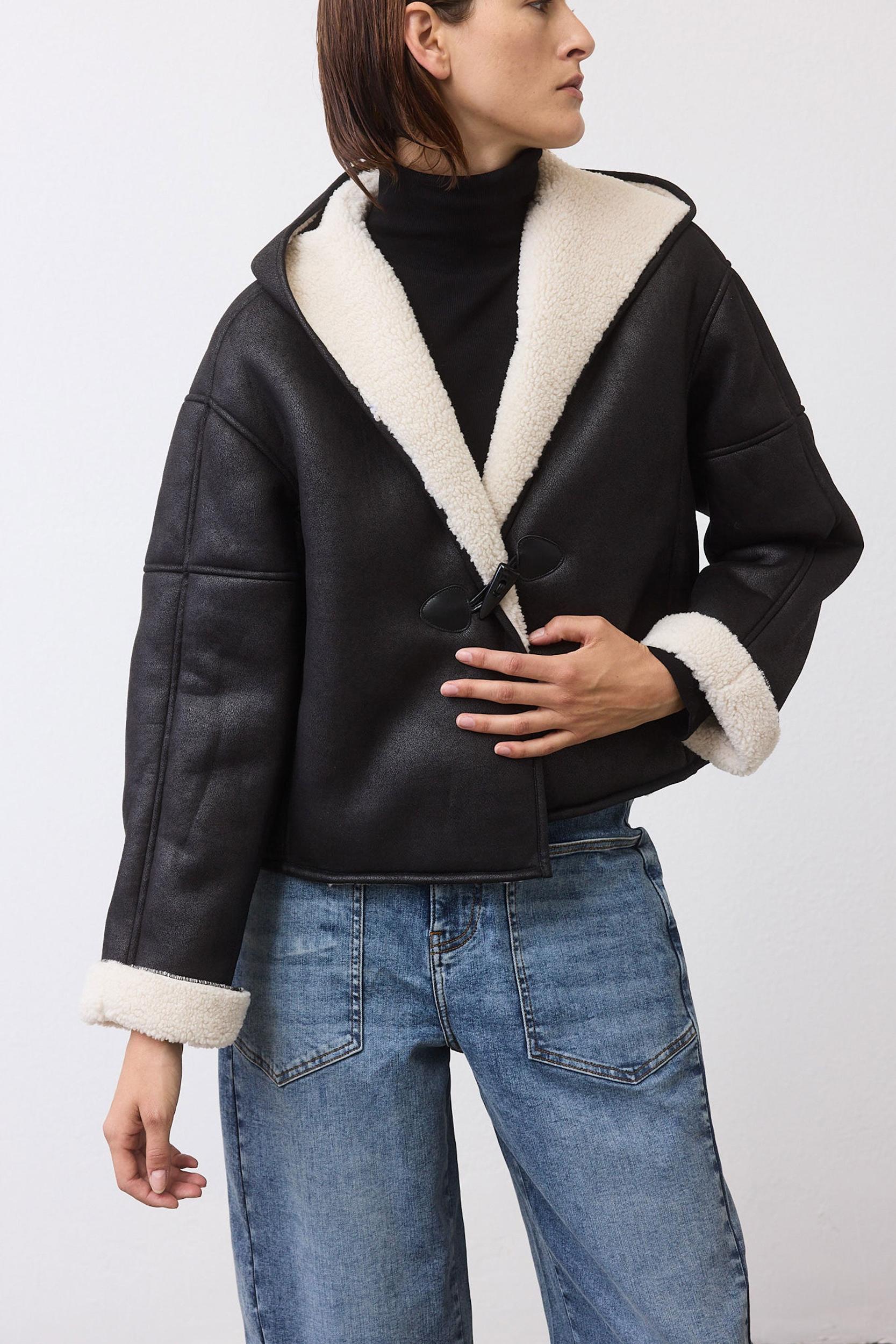 The Hooded Shearling Jacket Product Image