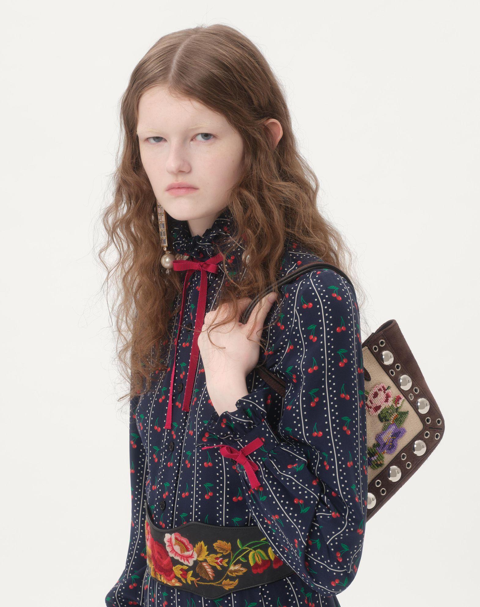 Crepe De Chine Shirt With Cherryfic Print Product Image